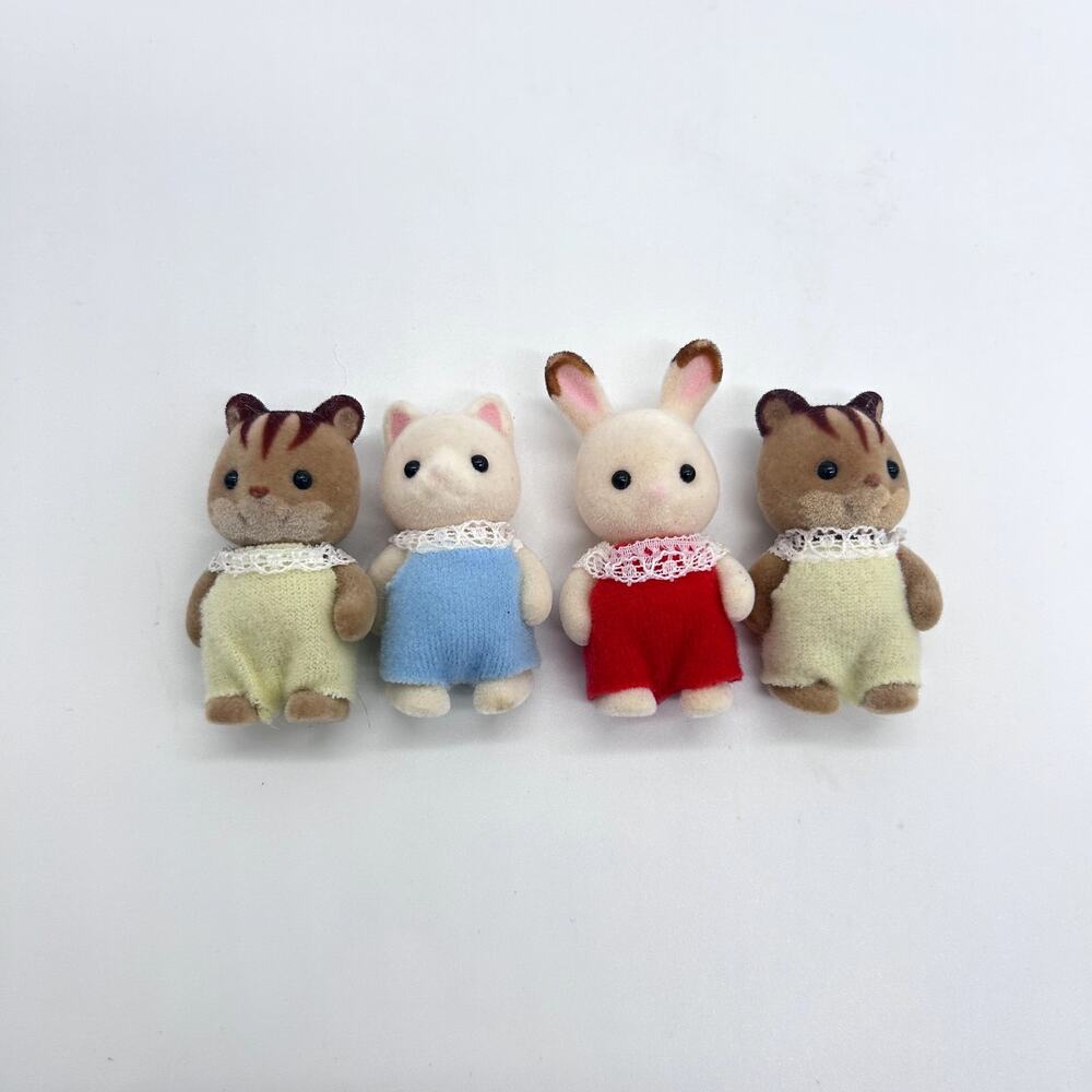 Epoch Calico Critters Sylvanian Families Baby Lot Walnut Squirrel Rabbit Cat